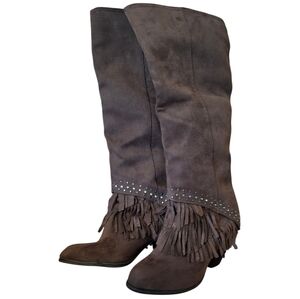 Not Rated Fringe Knee High Boots